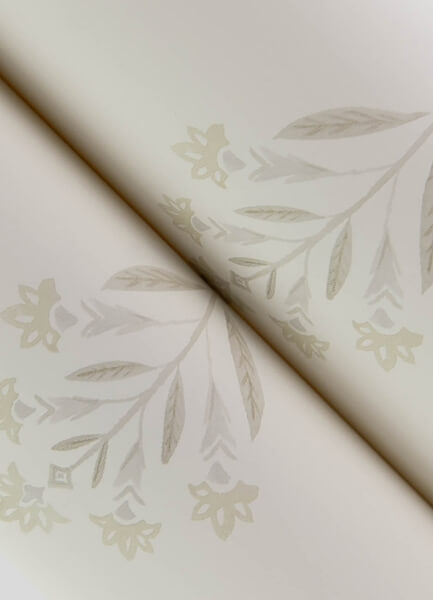 Kova Dove Floral Crest Wallpaper