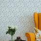 Tarragon Blue Dainty Meadow Wallpaper
