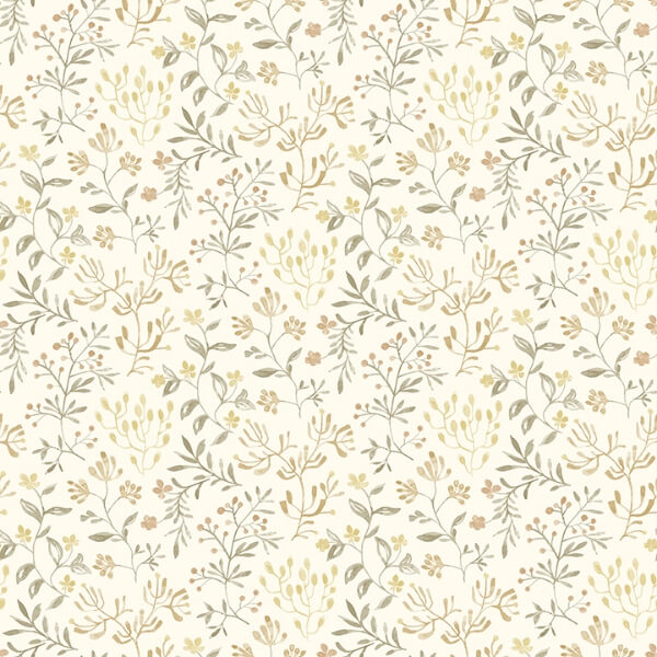 Tarragon Honey Dainty Meadow Wallpaper
