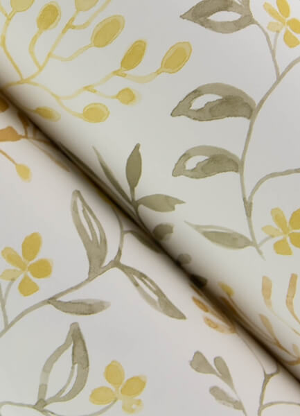 Tarragon Honey Dainty Meadow Wallpaper