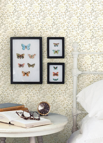 Tarragon Honey Dainty Meadow Wallpaper