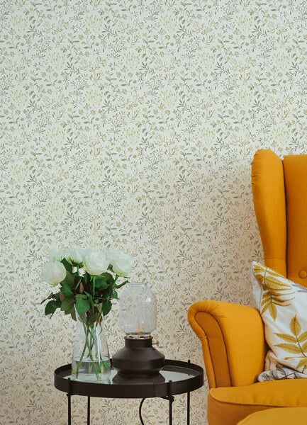Tarragon Honey Dainty Meadow Wallpaper