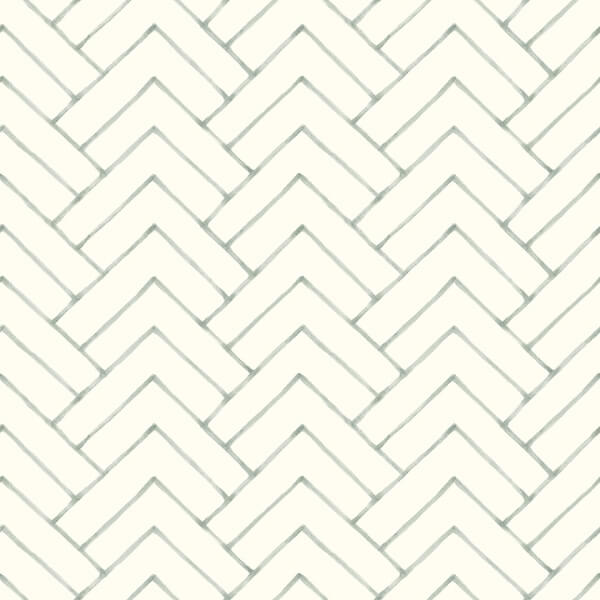 Oswin Teal Tiered Herringbone Wallpaper