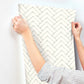 Oswin Teal Tiered Herringbone Wallpaper