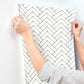 Oswin Navy Tiered Herringbone Wallpaper