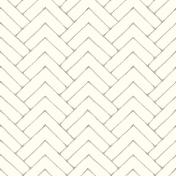 Oswin Grey Tiered Herringbone Wallpaper