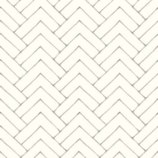 Oswin Grey Tiered Herringbone Wallpaper