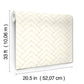 Oswin Light Yellow Tiered Herringbone Wallpaper