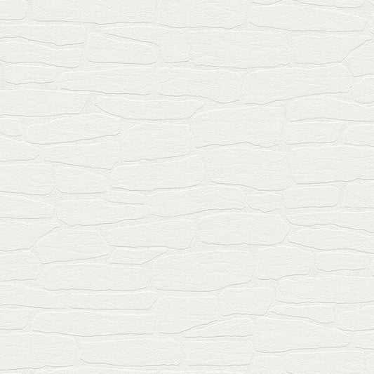Pieter White Stone Paintable Wallpaper