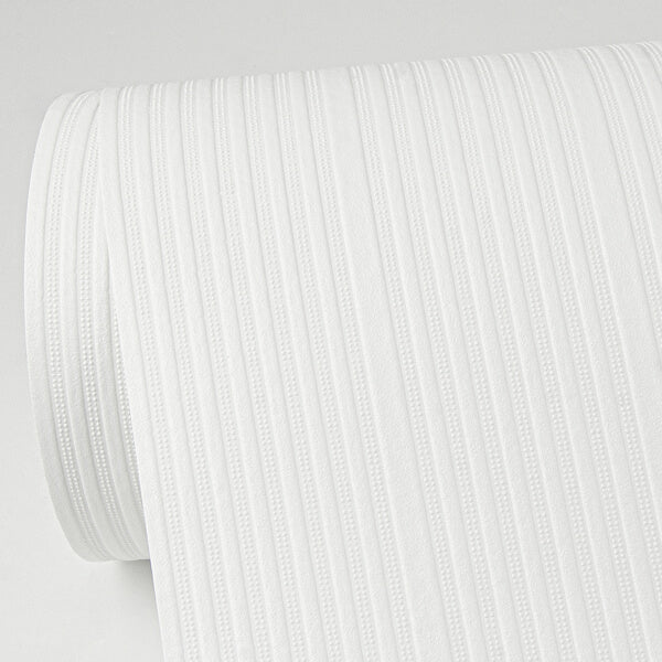Cedric White Paintble Stripe Wallpaper