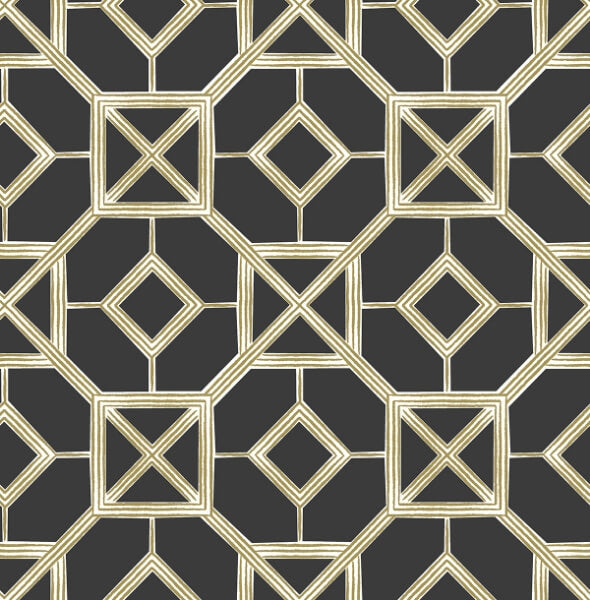 Livia Black Trellis Wallpaper