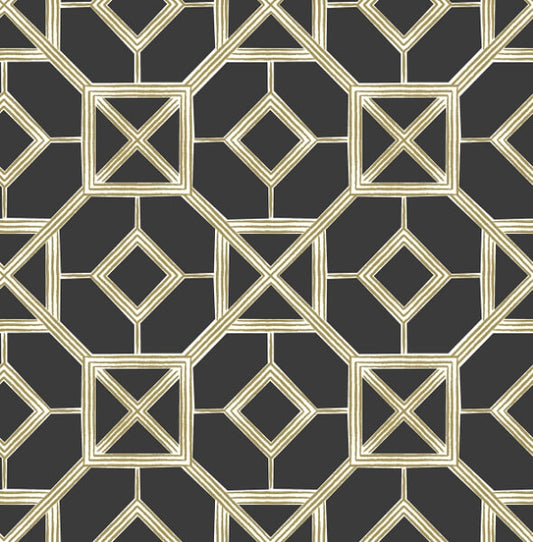 Livia Black Trellis Wallpaper