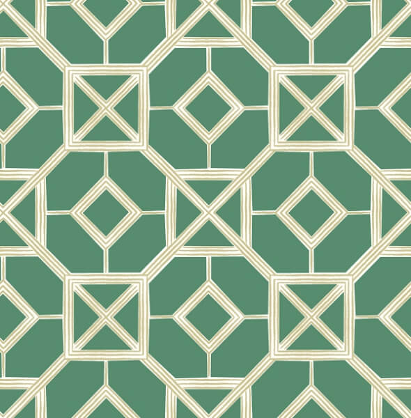 Livia Green Trellis Wallpaper