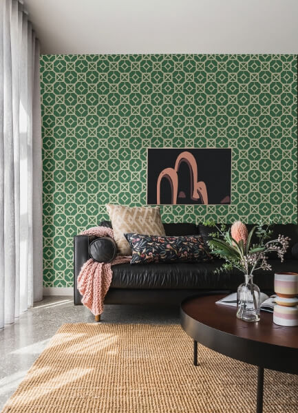 Livia Green Trellis Wallpaper