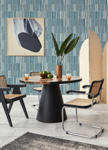 Sabah Teal Stripe Wallpaper