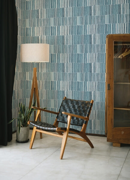 Sabah Teal Stripe Wallpaper