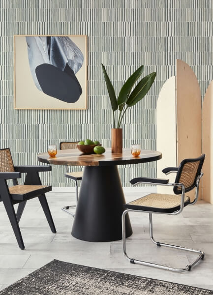 Sabah Slate Stripe Wallpaper