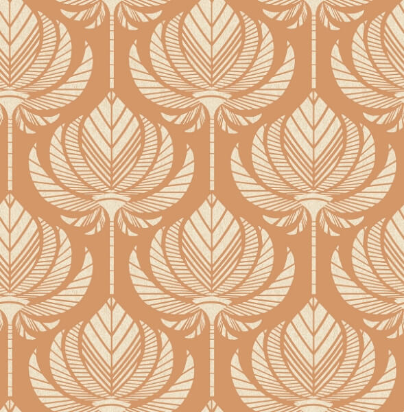 Palmier Orange Lotus Fan Wallpaper