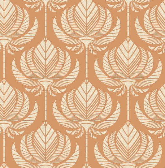 Palmier Orange Lotus Fan Wallpaper