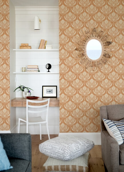 Palmier Orange Lotus Fan Wallpaper