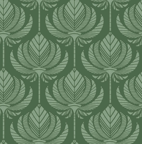 Palmier Green Lotus Fan Wallpaper