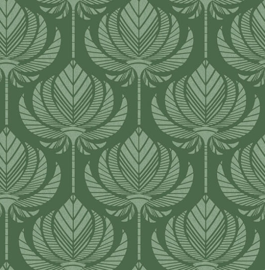 Palmier Green Lotus Fan Wallpaper