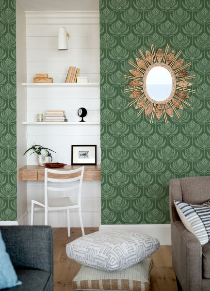 Palmier Green Lotus Fan Wallpaper