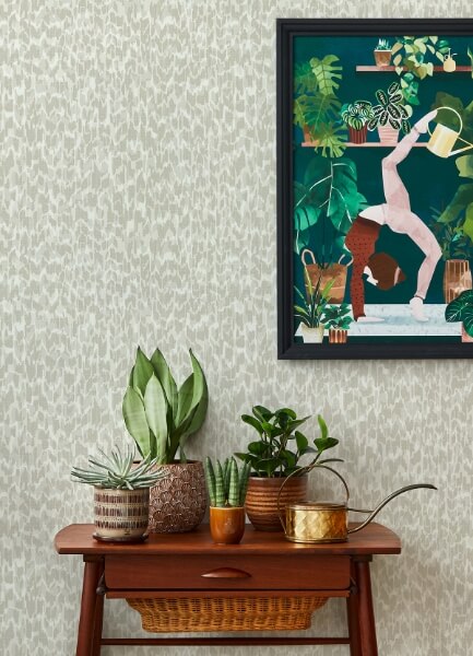 Flavia Light Grey Animal Print Wallpaper