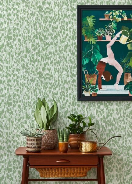 Flavia Green Animal Print Wallpaper