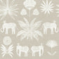Bazaar Light Grey Elephant Oasis Wallpaper