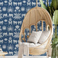 Bazaar Blue Elephant Oasis Wallpaper