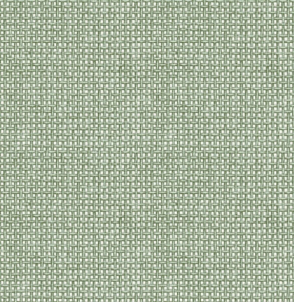 Zia Green Basketweave Wallpaper