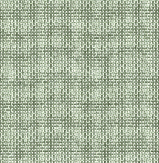 Zia Green Basketweave Wallpaper