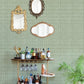 Zia Green Basketweave Wallpaper