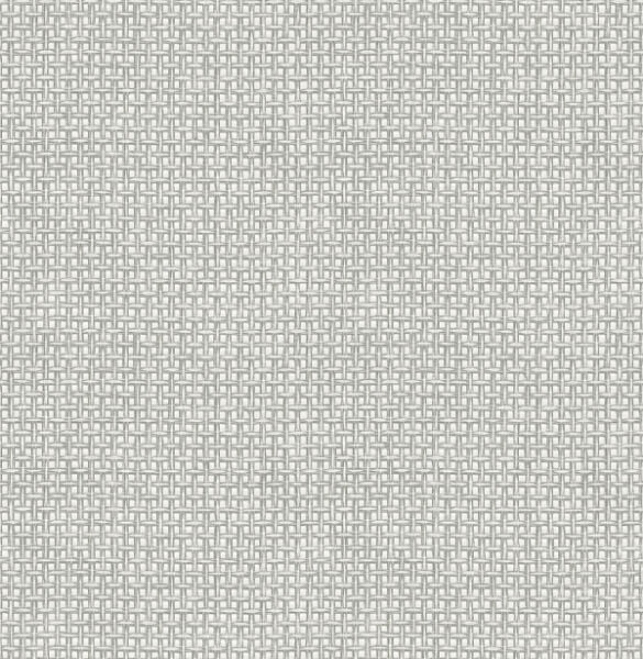 Zia Grey Basketweave Wallpaper