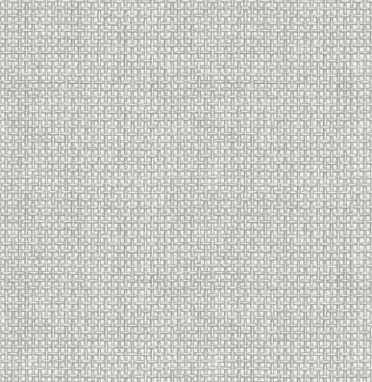 Zia Grey Basketweave Wallpaper