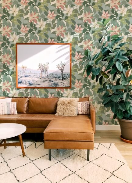 Koko Green Floral Wallpaper