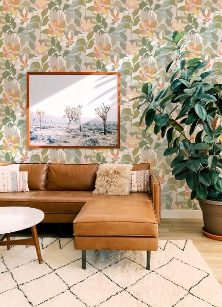Koko Taupe Floral Wallpaper