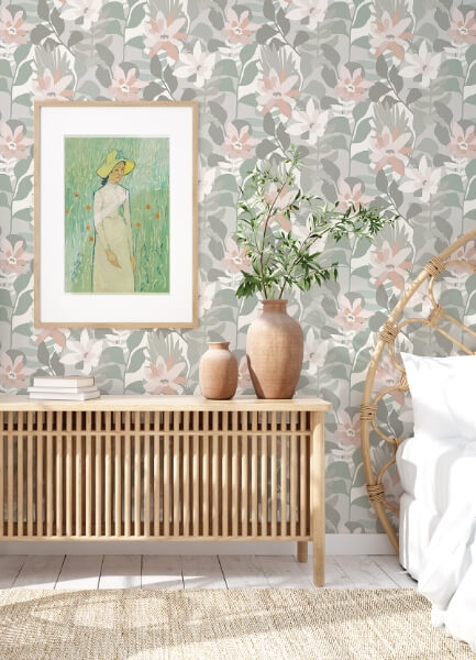 Koko Grey Floral Wallpaper
