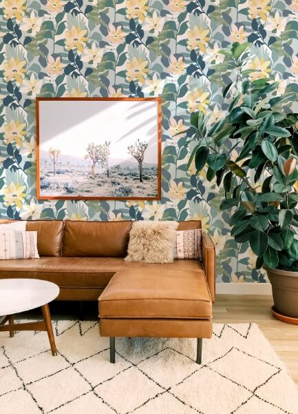 Koko Turquoise Floral Wallpaper