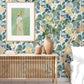 Koko Turquoise Floral Wallpaper
