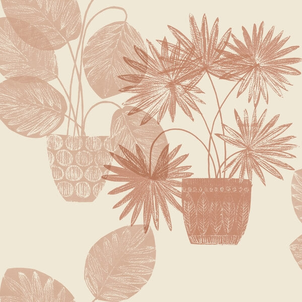 Aida Pink Potted Plant Wallpaper