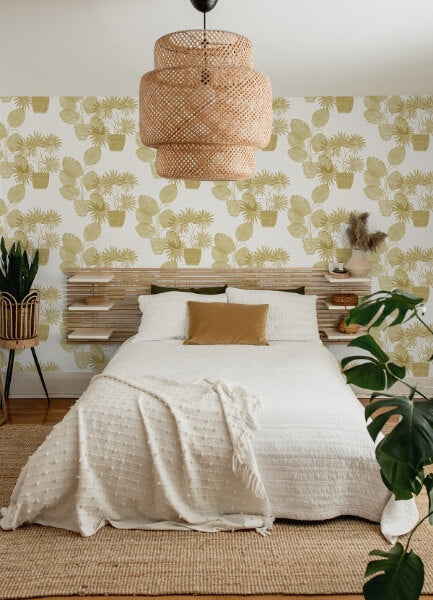 Aida Gold Potted Plant Wallpaper
