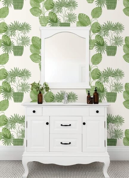 Aida Green Potted Plant Wallpaper