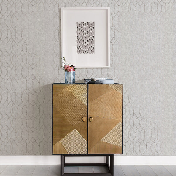 Ziva Platinum Trellis Wallpaper