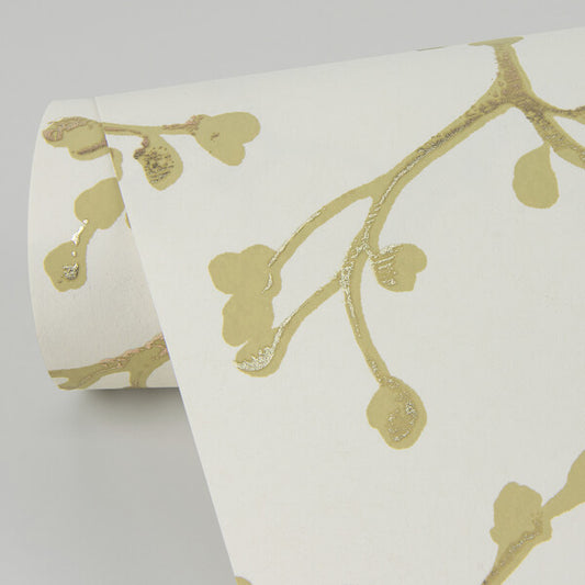Koura Cream Budding Branches Wallpaper