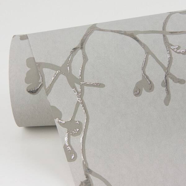 Koura Platinum Budding Branches Wallpaper