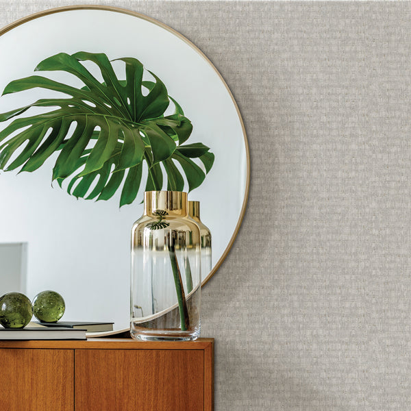 Zeke Silver Imitation Fabric Wallpaper