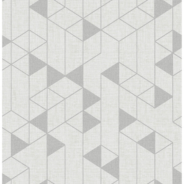 Fairbank Silver Linen Geometric Wallpaper