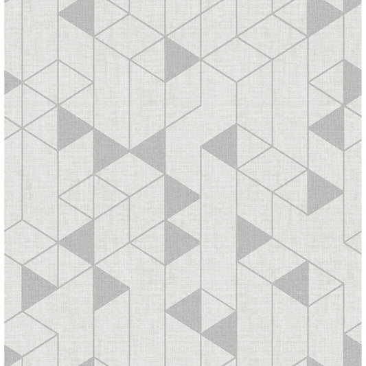 Fairbank Silver Linen Geometric Wallpaper